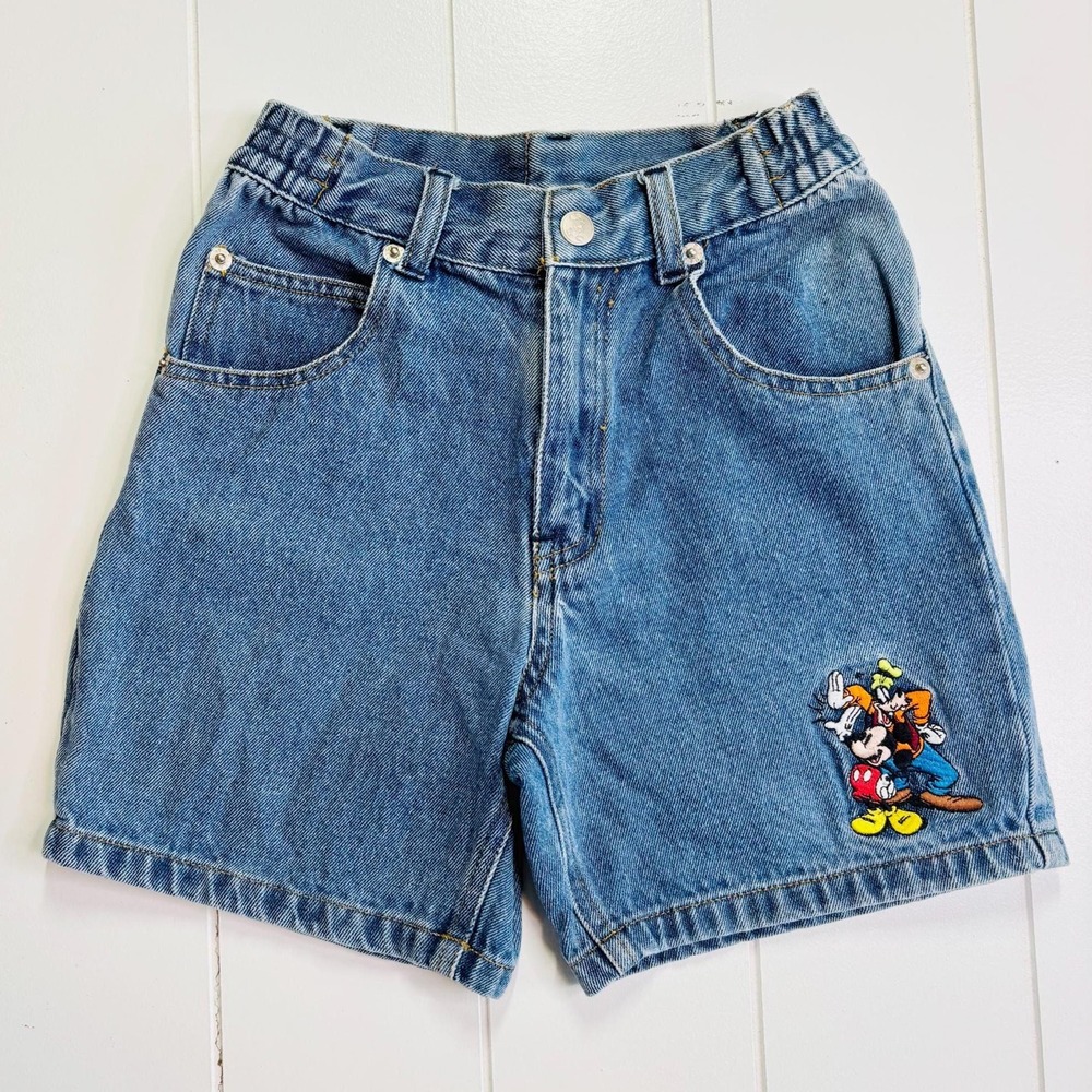 Vintage Mickey Mouse Disney Store Denim Jean Shorts, Size Kids 5/6 - Picture 2 of 11